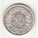 1950  - 1/2 Franc Argento Svizzera Standing Helvetia SPL++